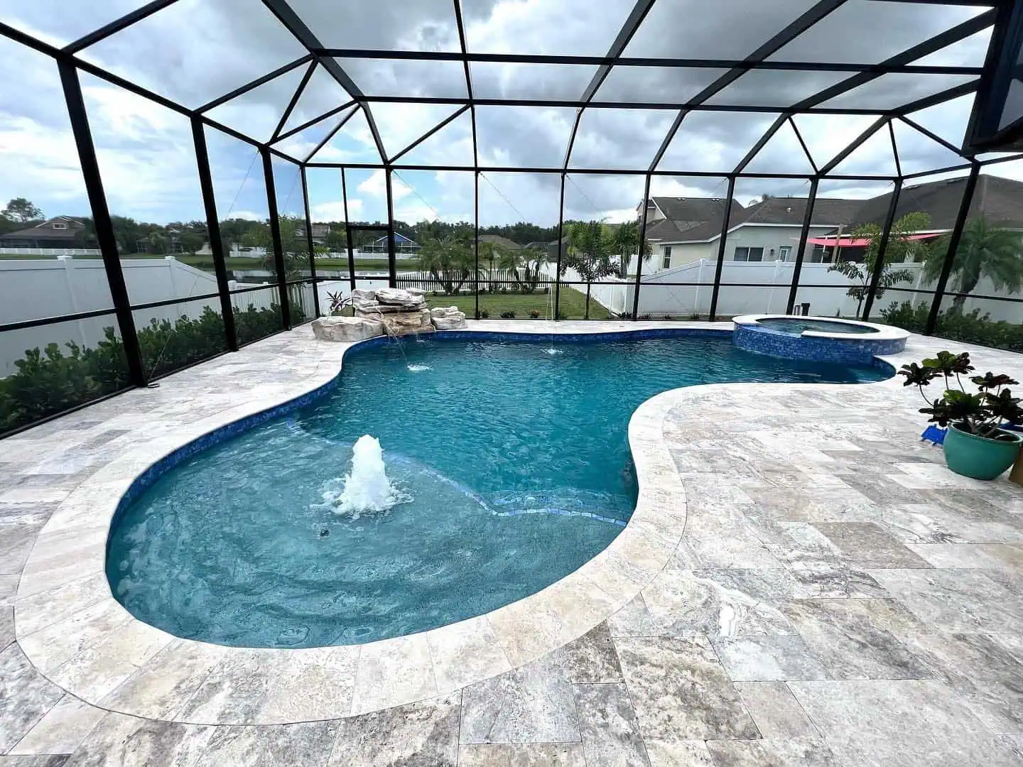 Free-form pool built by Trusted Pool & Spa
